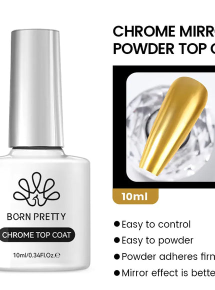 KissICON Chrome-Mirror Top KissIcon Born Pretty Base and Top Coat Gel