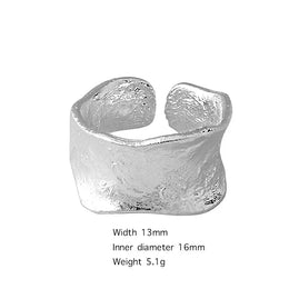 KissICON Chunky Gothic Bling Rings Adjustable Two Tone Jewelry