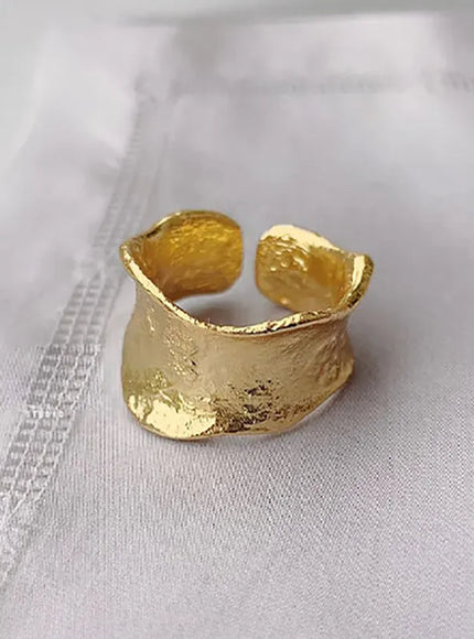 KissICON Chunky Gothic Bling Rings Adjustable Two Tone Jewelry