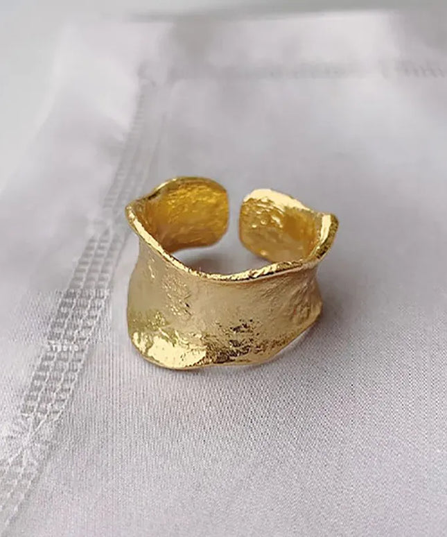 KissICON Chunky Gothic Bling Rings Adjustable Two Tone Jewelry