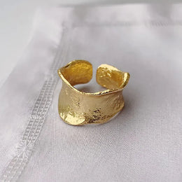 KissICON Chunky Gothic Bling Rings Adjustable Two Tone Jewelry