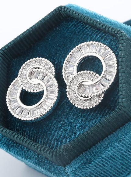 KissICON 💋 Classic 925 Silver Hoop Earrings - Zircon Sparkle