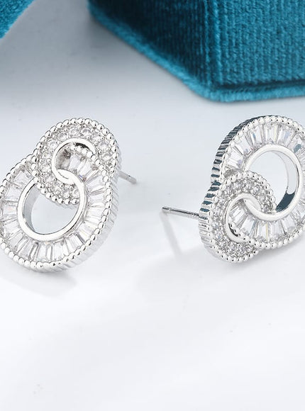 KissICON 💋 Classic 925 Silver Hoop Earrings - Zircon Sparkle