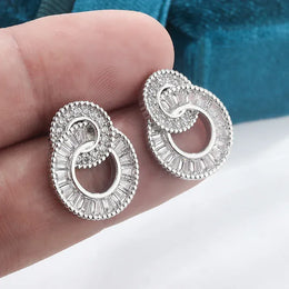 KissICON 💋 Classic 925 Silver Hoop Earrings - Zircon Sparkle