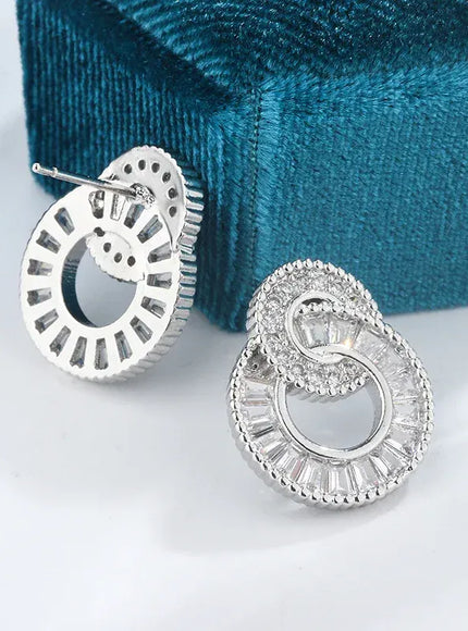 KissICON 💋 Classic 925 Silver Hoop Earrings - Zircon Sparkle