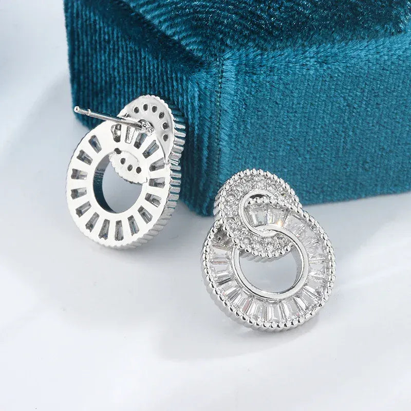 KissICON 💋 Classic 925 Silver Hoop Earrings - Zircon Sparkle