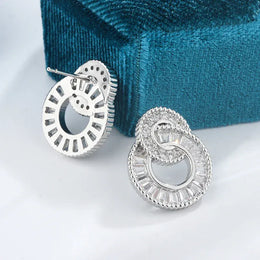 KissICON 💋 Classic 925 Silver Hoop Earrings - Zircon Sparkle