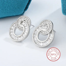 KissICON 💋 Classic 925 Silver Hoop Earrings - Zircon Sparkle
