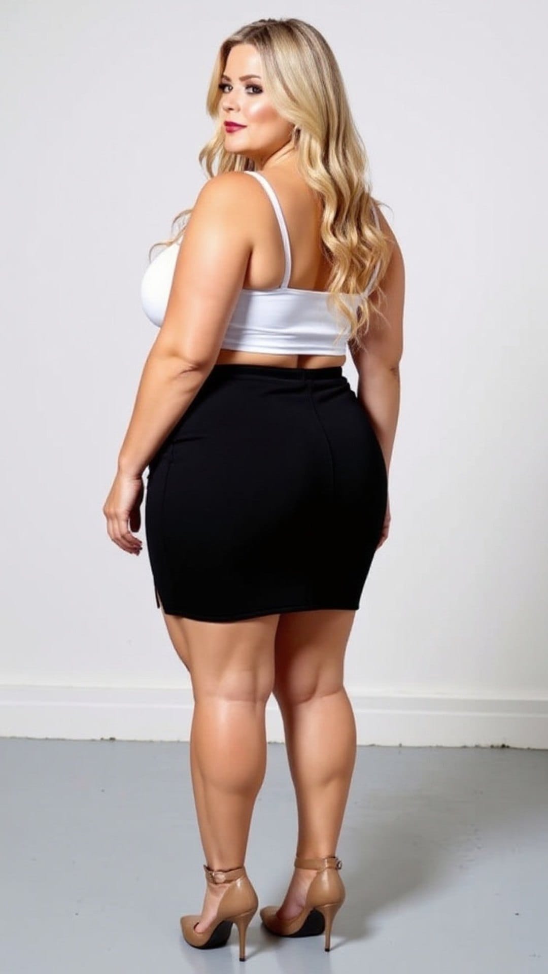 KissICON Classic Black High-Waist Bodycon Mini Skirt with Side Slit