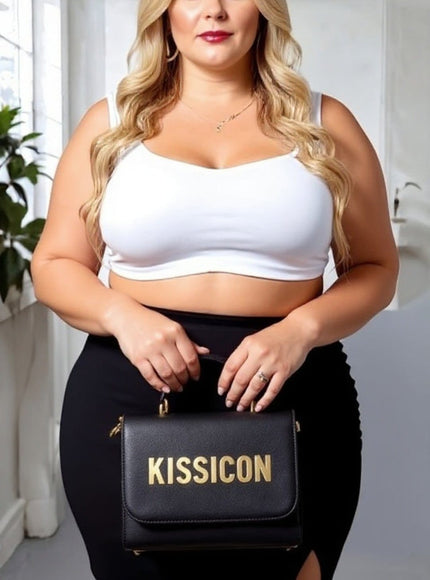 KissICON Classic Black High-Waist Bodycon Mini Skirt with Side Slit