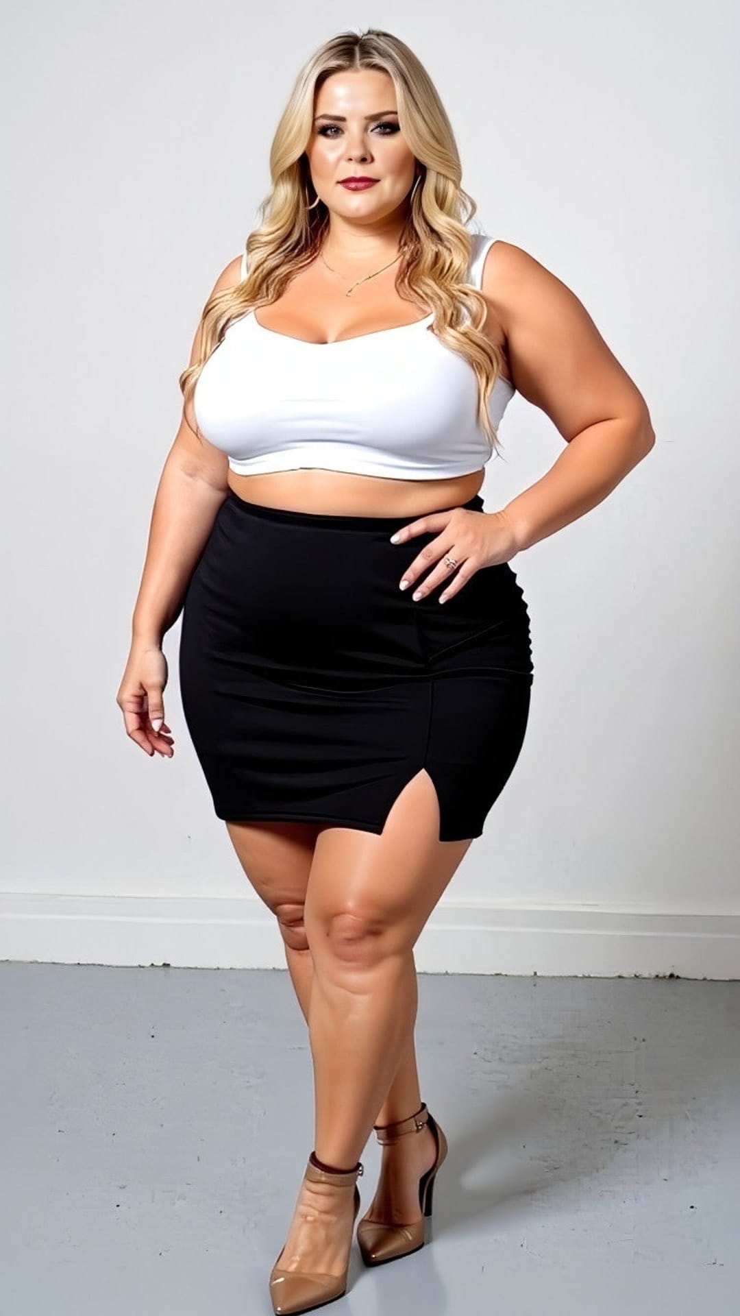 KissICON Classic Black High-Waist Bodycon Mini Skirt with Side Slit