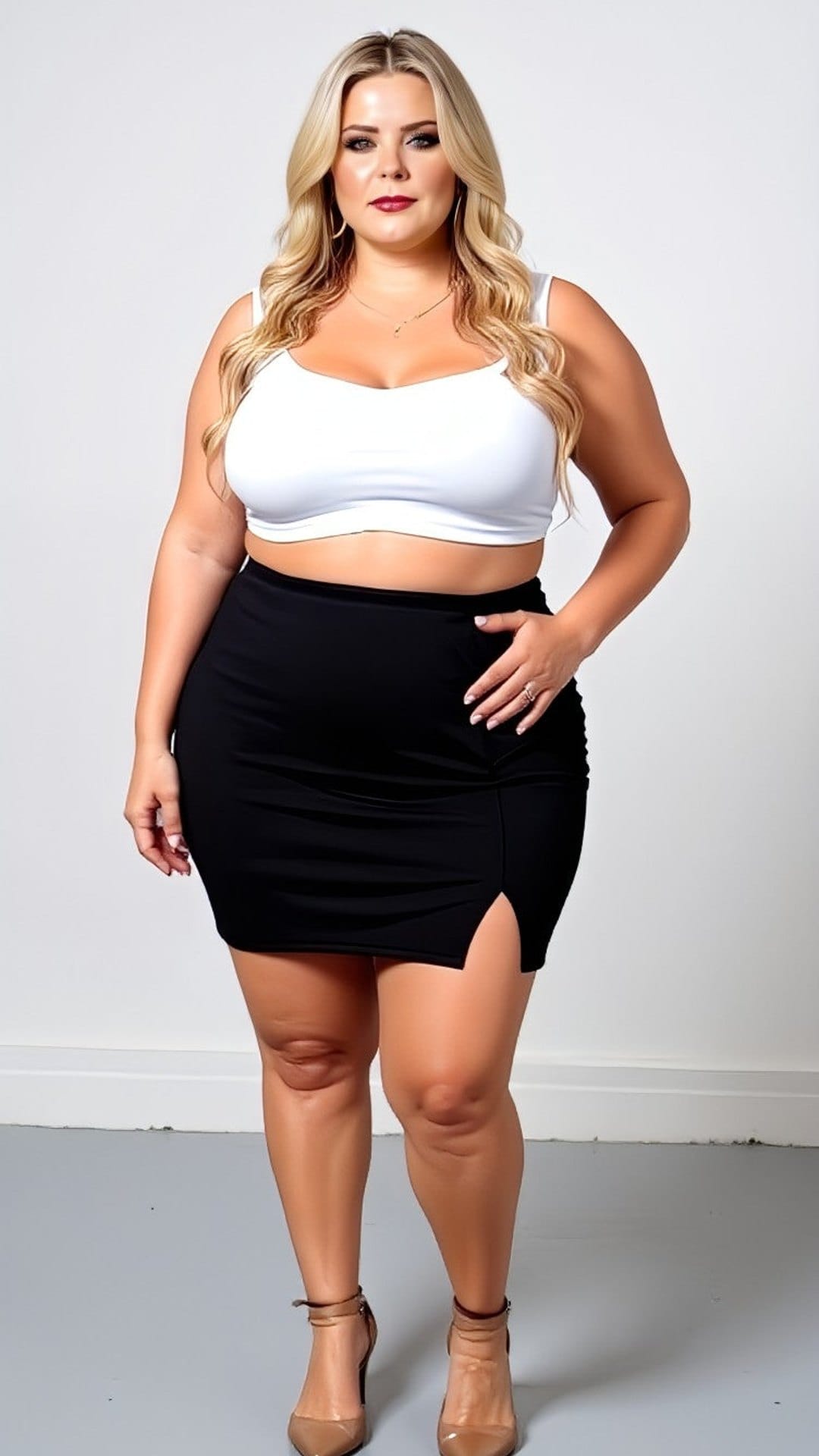 KissICON Classic Black High-Waist Bodycon Mini Skirt with Side Slit