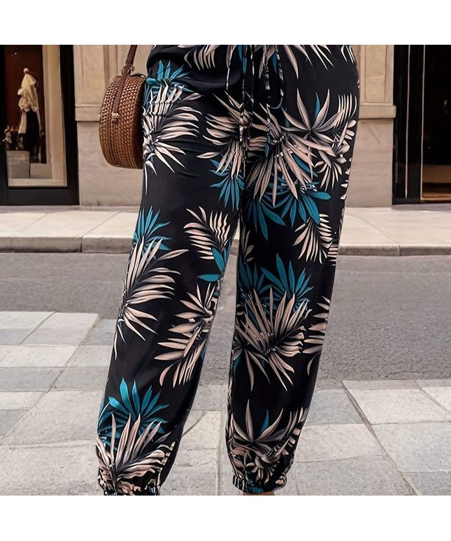 jkthpu-45 Classic Black / UK 18 (US 14) Chic PlusSize HighWaisted Tapered Lounge Pants
