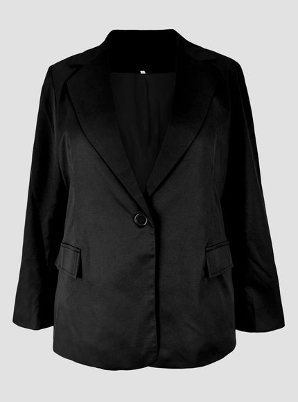 KissICON Classic Button Curve Blazer – Allseason Workwear Essential