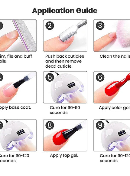 KissICON Classic Gel Nail Polish 15ml Black White Red