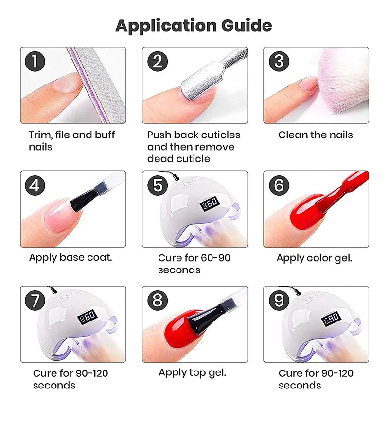 KissICON Classic Gel Nail Polish 15ml Black White Red