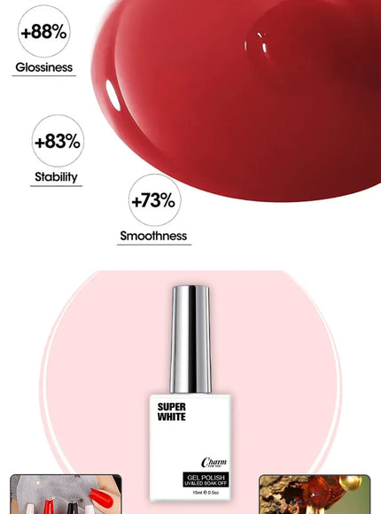 KissICON Classic Gel Nail Polish 15ml Black White Red