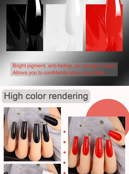 KissICON Classic Gel Nail Polish 15ml Black White Red