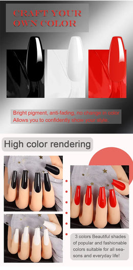 KissICON Classic Gel Nail Polish 15ml Black White Red