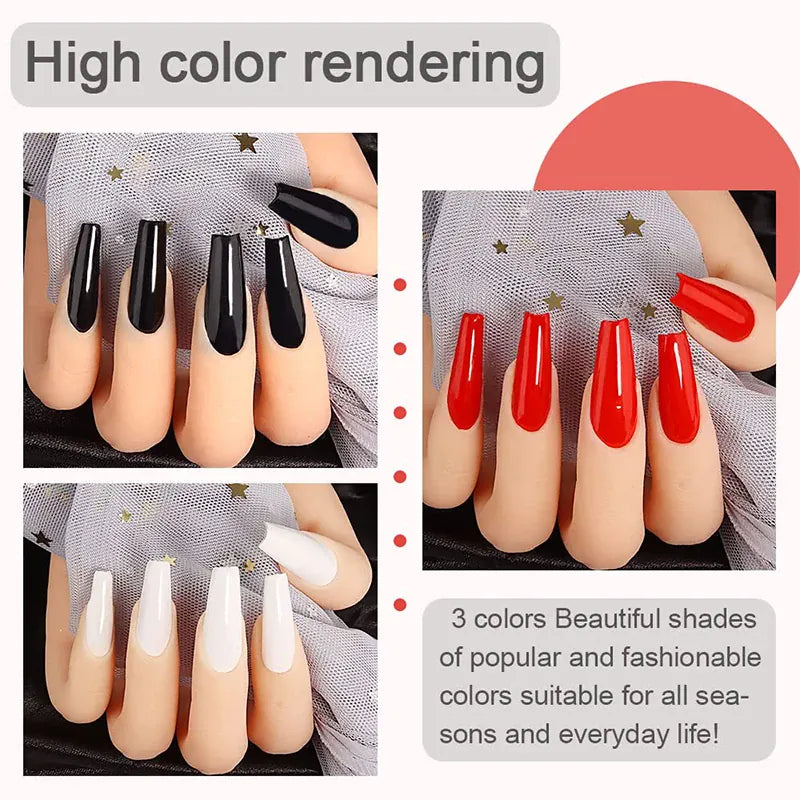 KissICON Classic Gel Nail Polish 15ml Black White Red