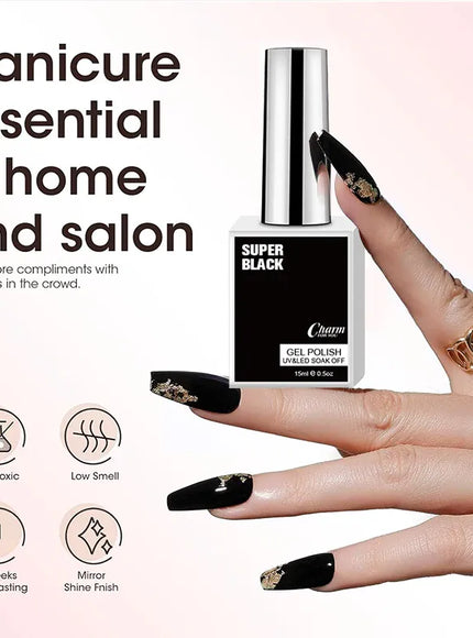 KissICON Classic Gel Nail Polish 15ml Black White Red