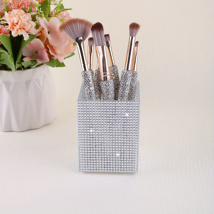 Diamond Studded Cosmetic Makeup Stationery Organizer Box