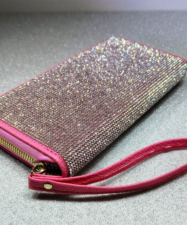 jkthpu-45 Classic White Foundation Encrusted Luxury Clutch Wallet Opulent Large  Divine