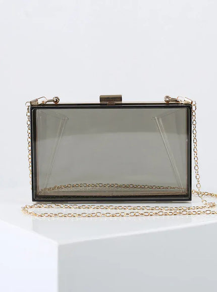 KissICON Clear-Black / 18*5*11 cm Acrylic Hand Small Square Dinner Evening