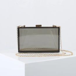 KissICON Clear-Black / 18*5*11 cm Acrylic Hand Small Square Dinner Evening