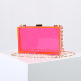 KissICON Clear-Pink / 18*5*11 cm Acrylic Hand Small Square Dinner Evening