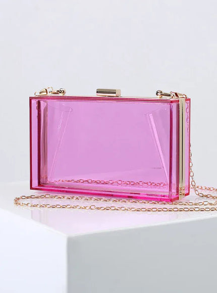 KissICON Clear-Purple / 18*5*11 cm Acrylic Hand Small Square Dinner Evening