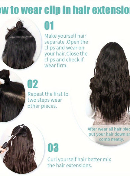 KissICON Clip In Hair Extensions 22in Red