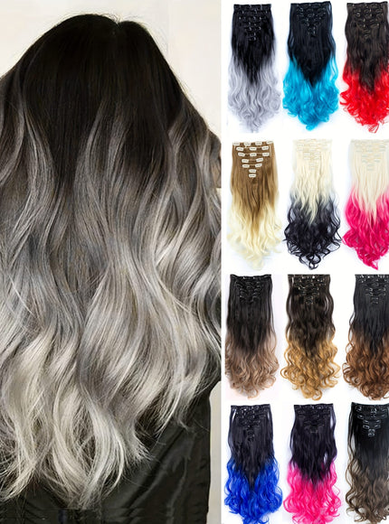 KissICON Clip In Hair Extensions 22in Red