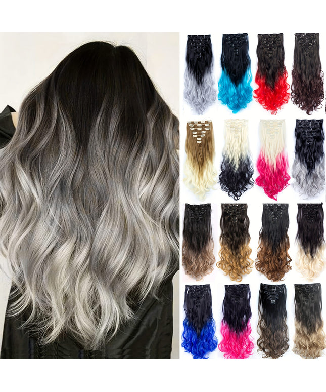 KissICON Clip In Hair Extensions 22in Red