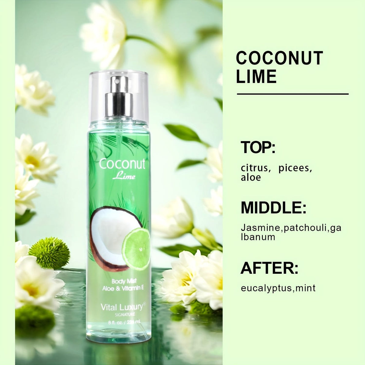 KissICON Coconut Lime-8Fl.oz KissIcon Floral Body Mist For Women Blossom Berry