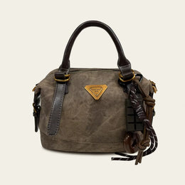 Dropshipman Coffee / (20cm<Max Length<30cm) Retro casual women's single-shoulder leather handbag, handmade leather crossbody bag