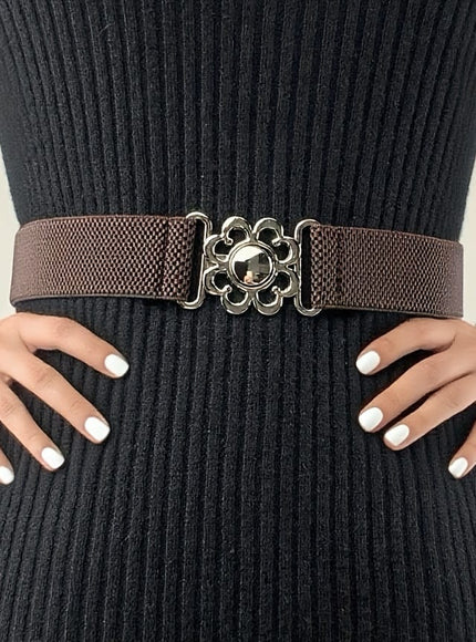 jkthpu-45 Coffee Brown / 4XL Floral Alloy Buckle Belt Easy Elegance for Every Outfit
