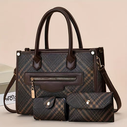 jkthpu-45 Coffee Chic MultiPiece Trendy Womens Fashion Handbag Set