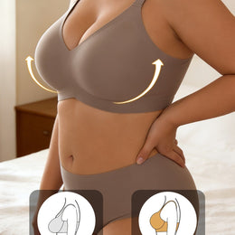 KissICON Coffee Color / 3XL Comfy Curve Full Coverage Jelly Bra – Soft