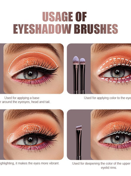 KissICON Coffee color Bsmall 2in1 Makeup Brush Kit 17