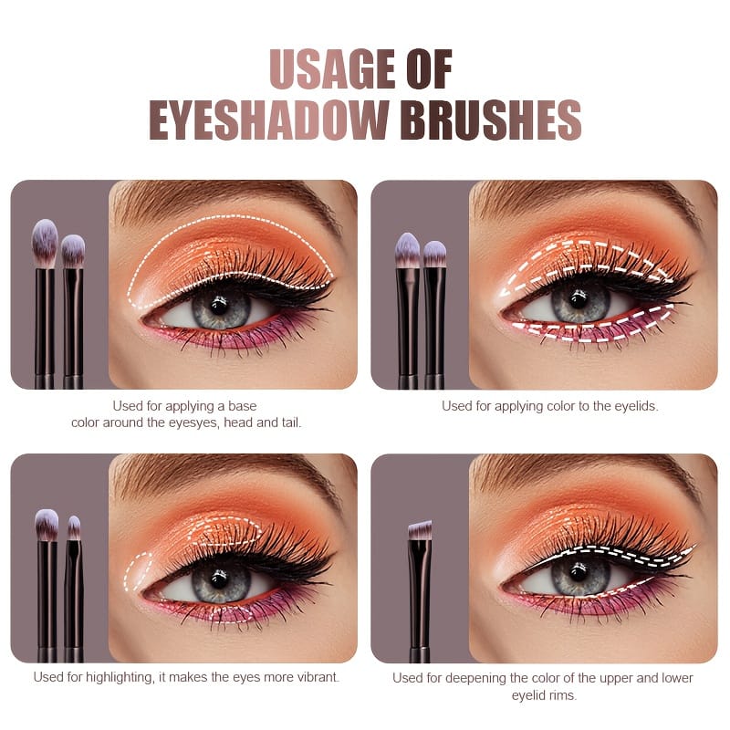 KissICON Coffee color Bsmall 2in1 Makeup Brush Kit 17
