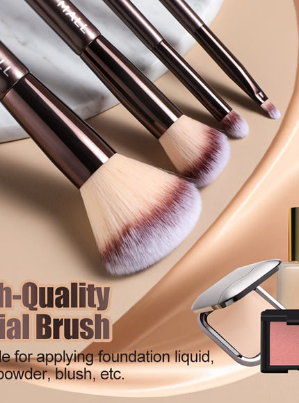KissICON Coffee color Bsmall 2in1 Makeup Brush Kit 17
