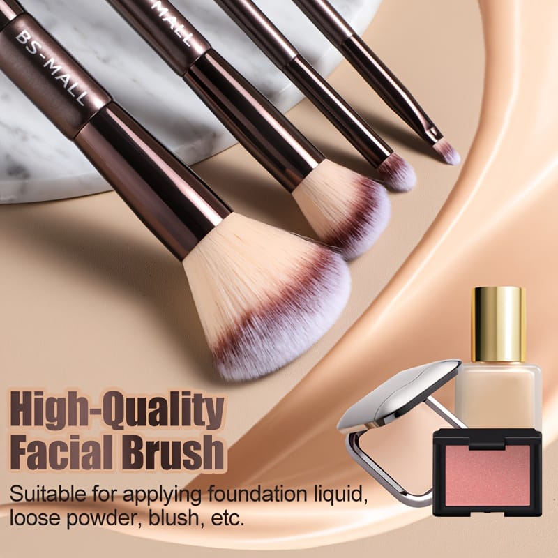 KissICON Coffee color Bsmall 2in1 Makeup Brush Kit 17