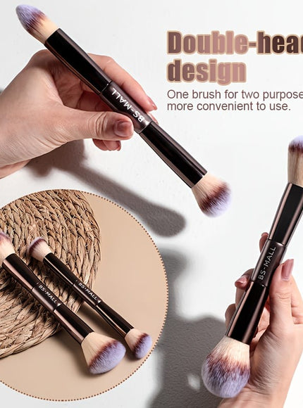 KissICON Coffee color Bsmall 2in1 Makeup Brush Kit 17