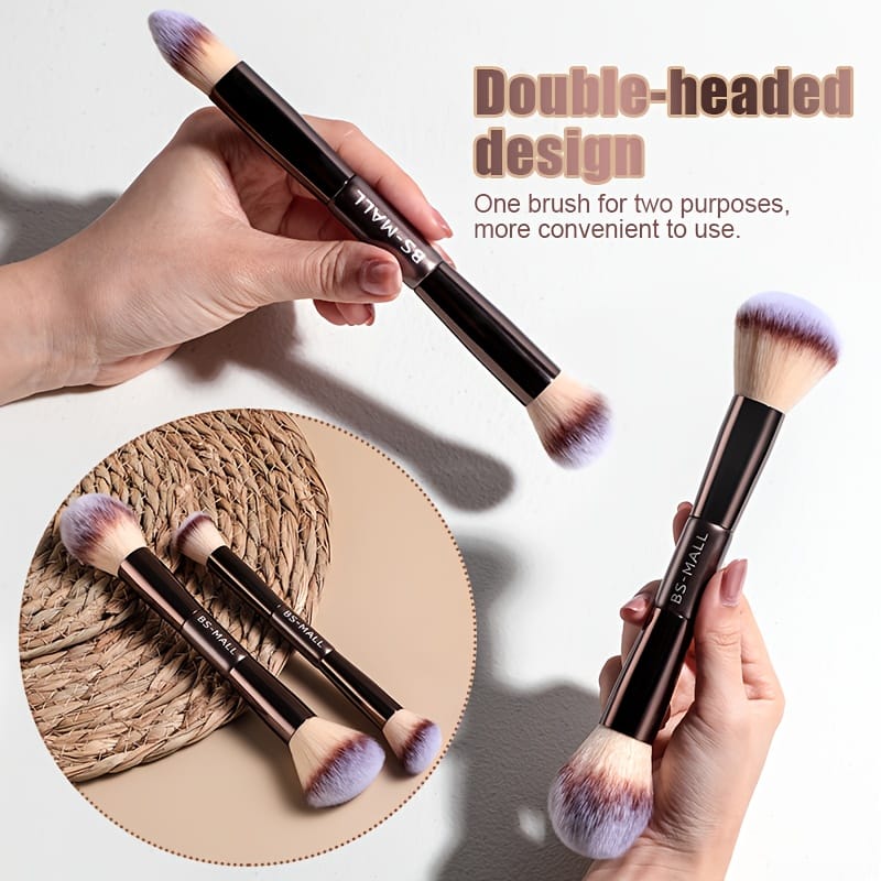 KissICON Coffee color Bsmall 2in1 Makeup Brush Kit 17