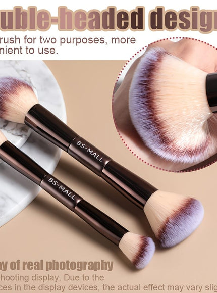 KissICON Coffee color Bsmall 2in1 Makeup Brush Kit 17