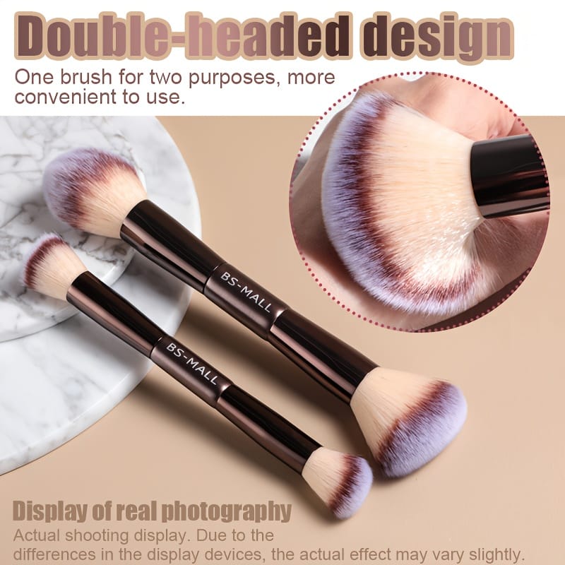 KissICON Coffee color Bsmall 2in1 Makeup Brush Kit 17
