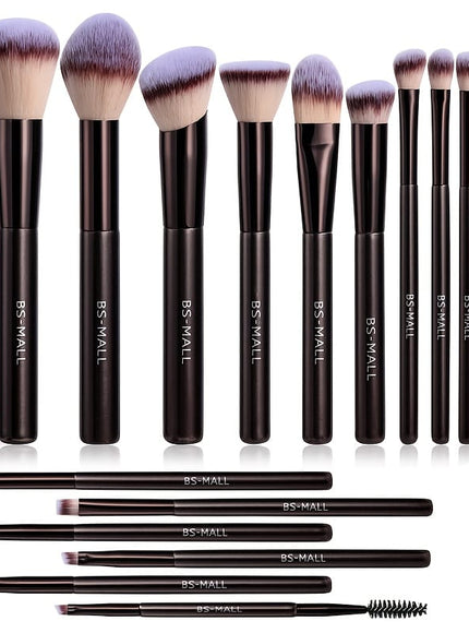 KissICON Coffee color Bsmall 2in1 Makeup Brush Kit 17