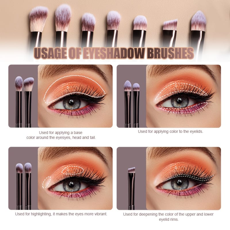 KissICON Coffee color Bsmall 2in1 Makeup Brush Kit 17