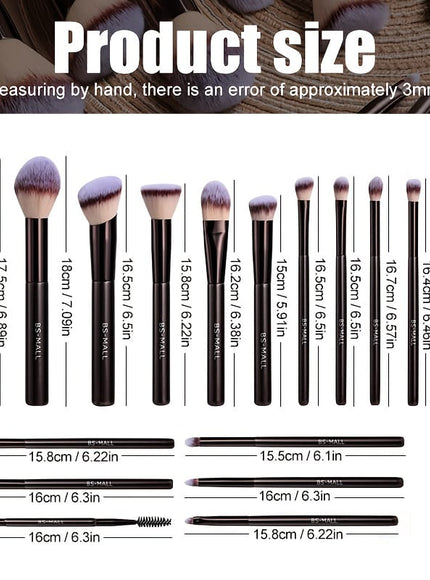 KissICON Coffee color Bsmall 2in1 Makeup Brush Kit 17